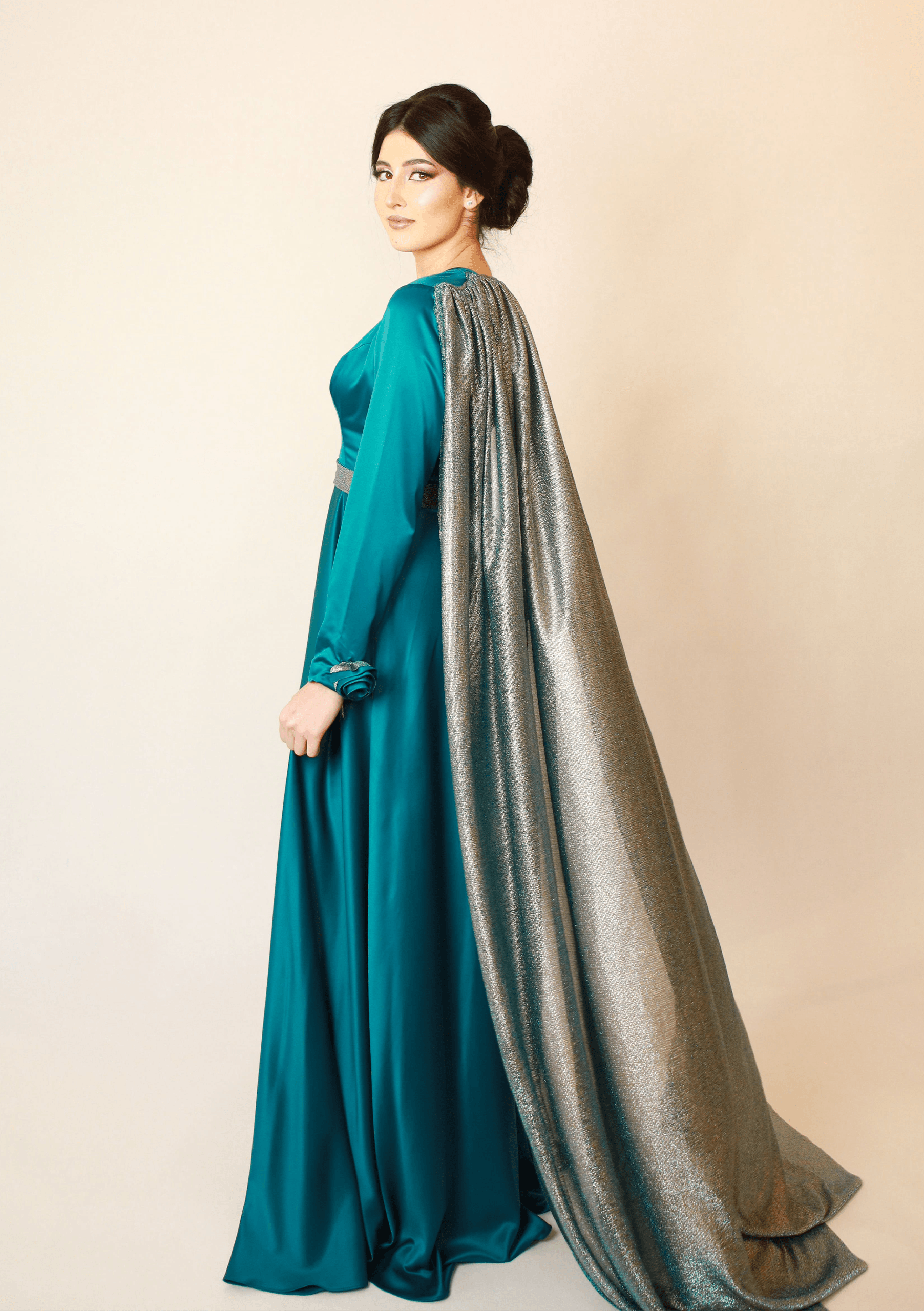 Ancient and Modern Elegant Modest Quetzal Dress - Image 3